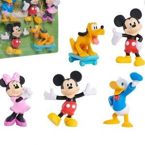 Disney Mickey and Friends Mini Figures Set - Red, Blue, Yellow
